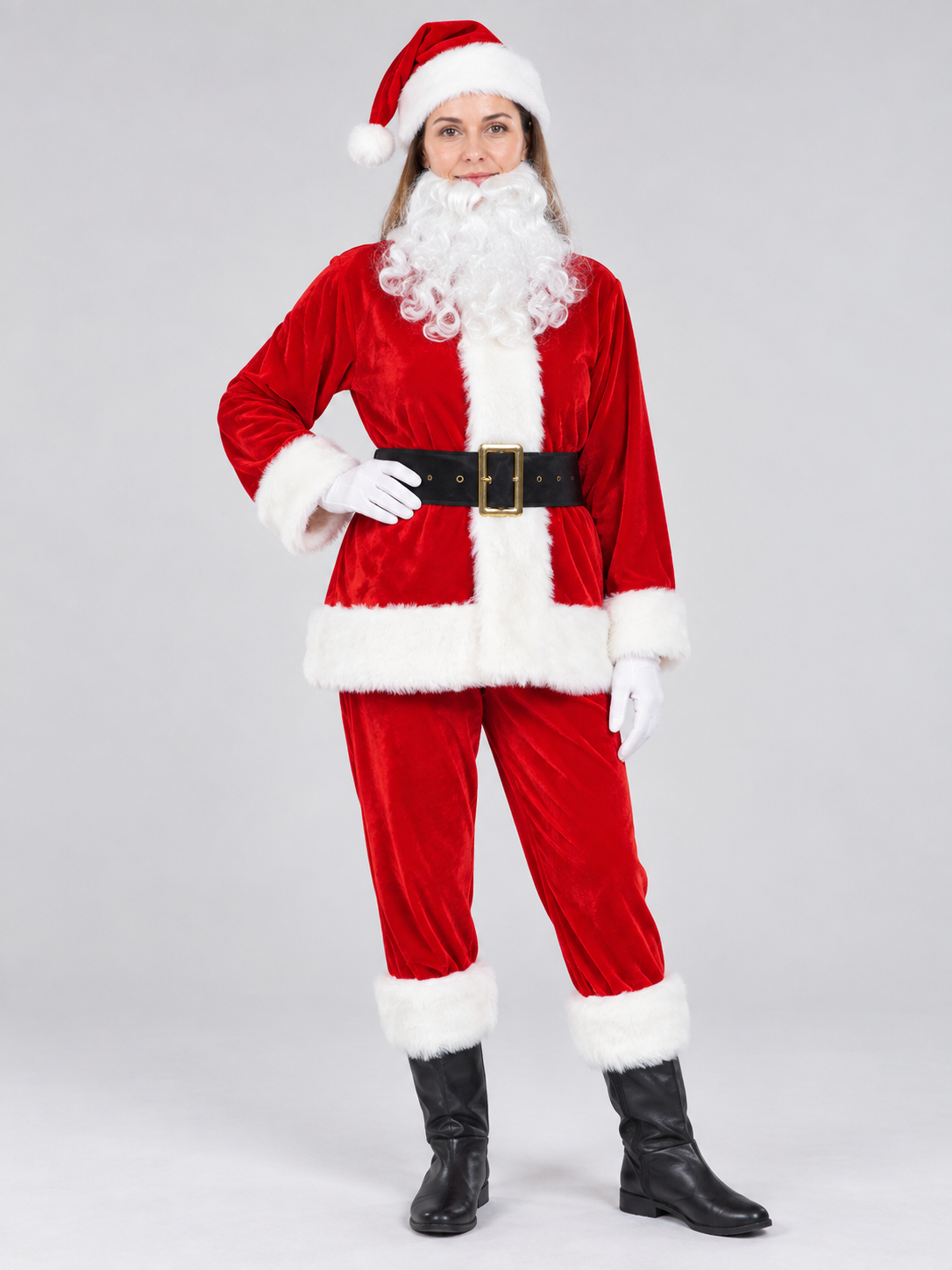 Santa Claus costume with beard and hat Costume Headwear detail
