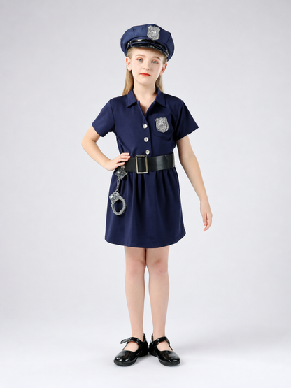 Police-Style Carnival Dress with Headwear