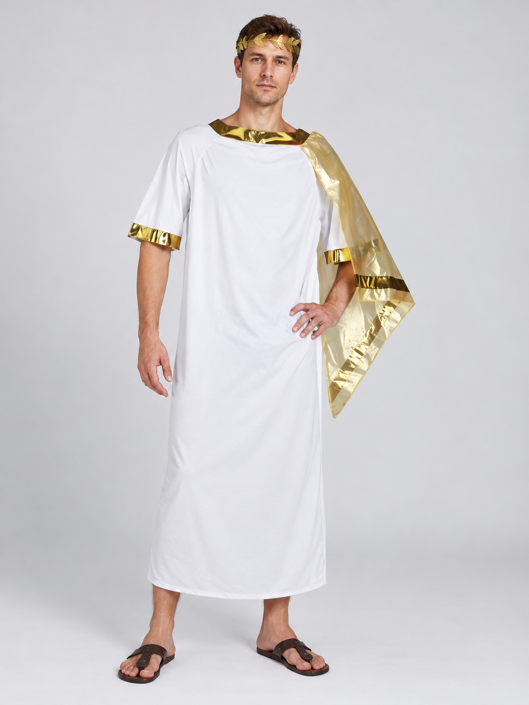 Ancient Greek Carnival Costume with Gold Cape