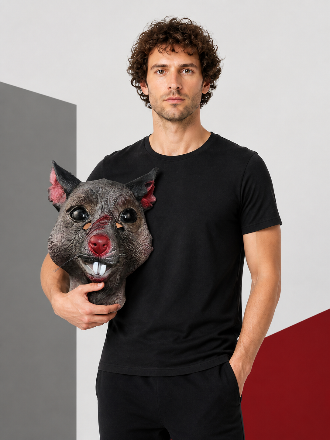 Rodent-Shaped Carnival Mask for Halloween and Cosplay Costume Masks detail