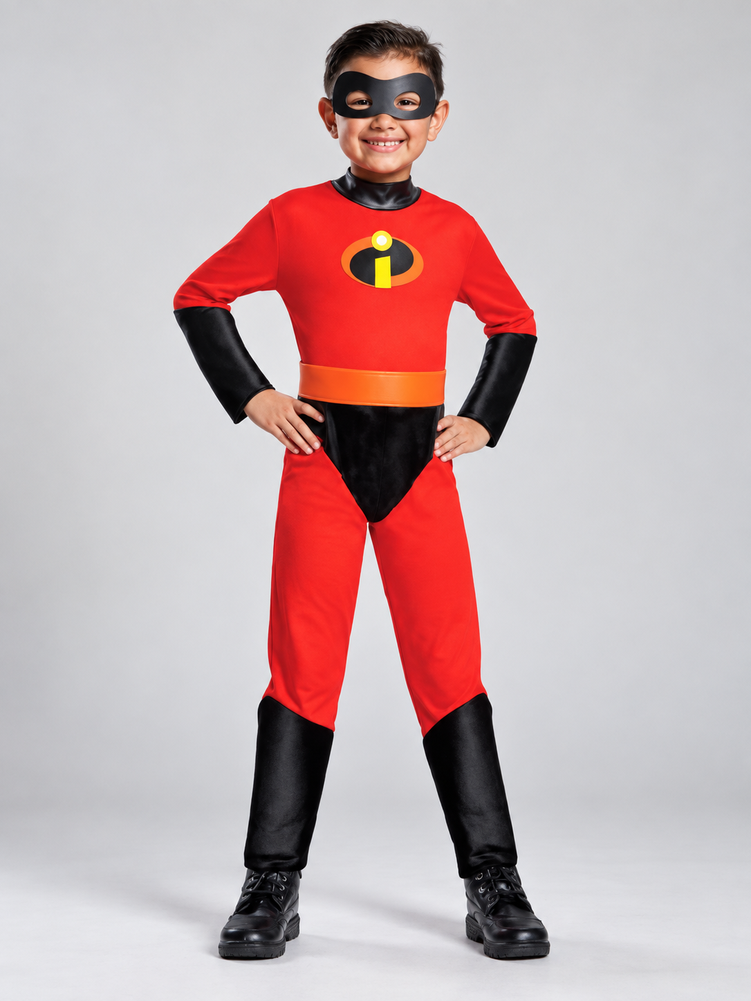 Kids' Superhero Costume, Red, with Mask