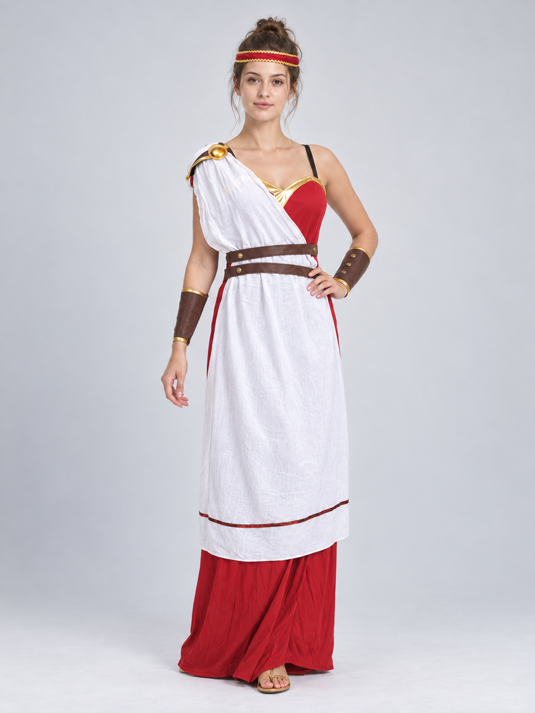 Ancient-Style Carnival Costume with White Drape