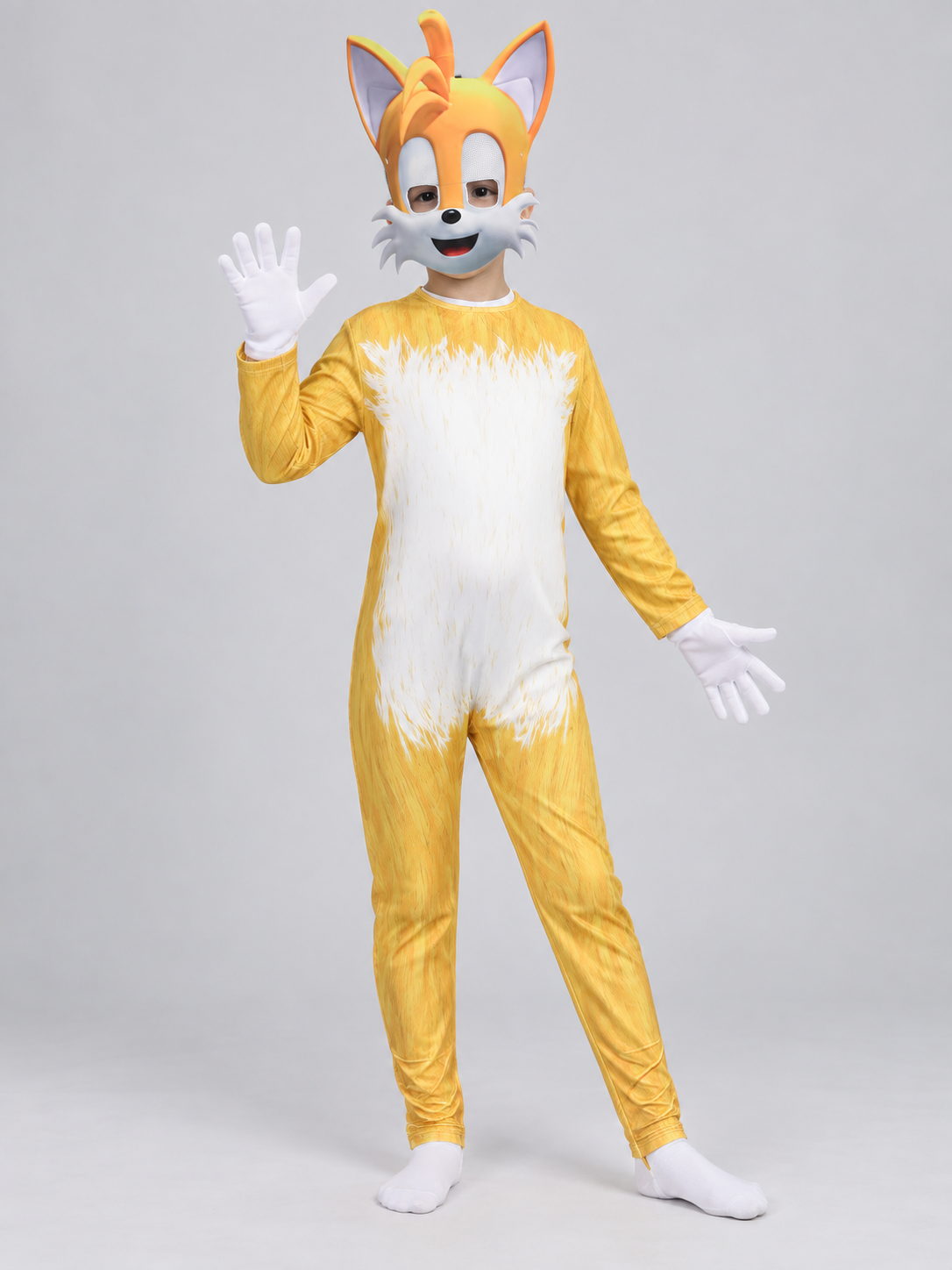 Yellow Carnival Cosplay Costume with Mask and Gloves