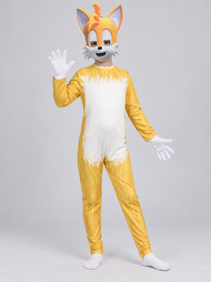 Yellow Carnival Cosplay Costume with Mask and Gloves