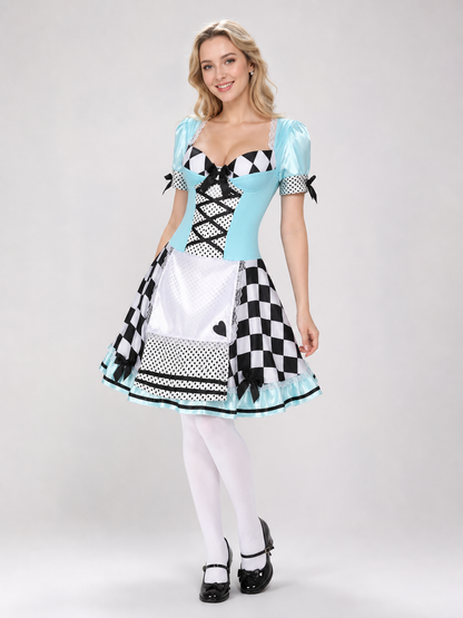 Alice Cosplay Dress with Apron and Bows