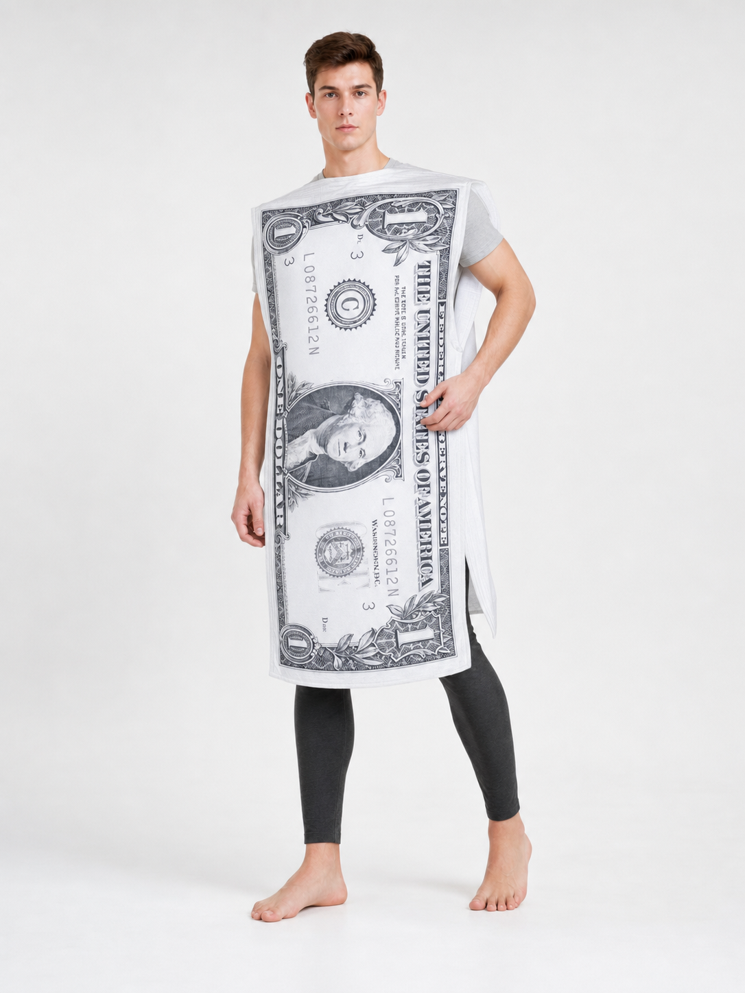 Carnival Costume Tunic with Dollar Bill Print