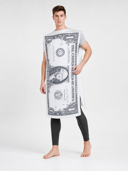 Carnival Costume Tunic with Dollar Bill Print