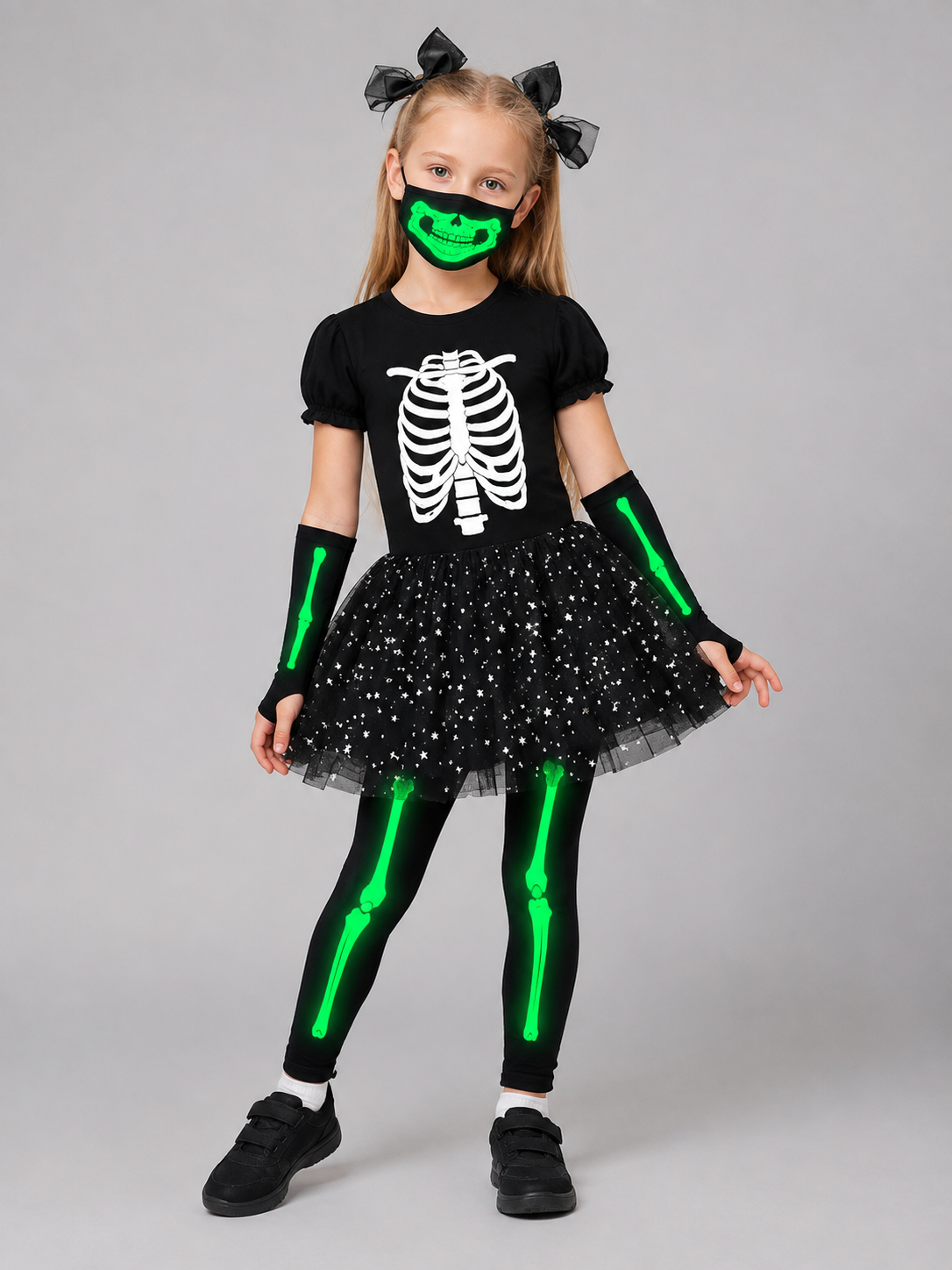 Children's Carnival Costume with Mask and Tutu Skirt Costume Masks detail