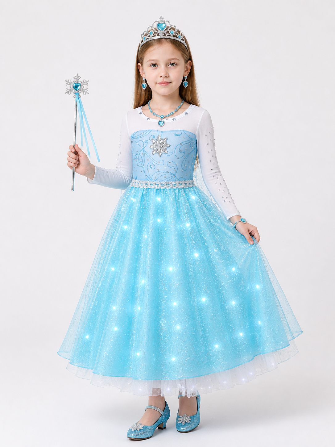 Glowing Snow Princess Halloween Carnival Costume Costumes detail