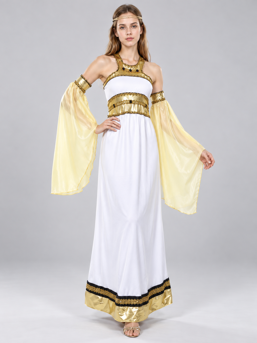 Antique-Style Costume with Yellow Sleeves Costumes detail