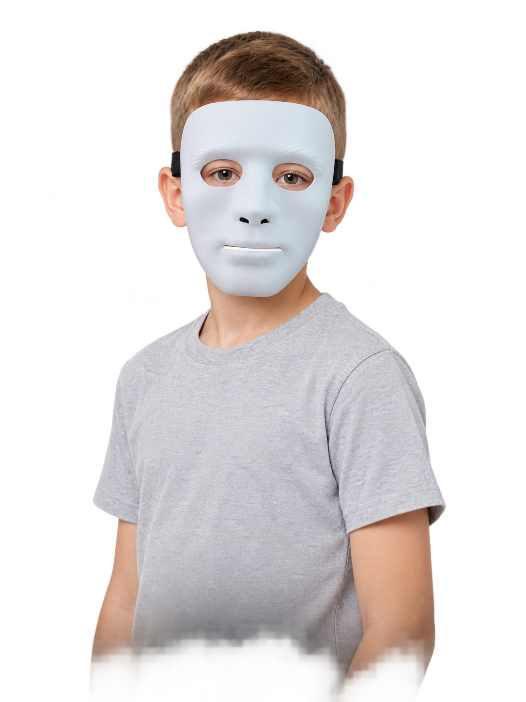 White Full-Face Carnival Mask with Cutouts