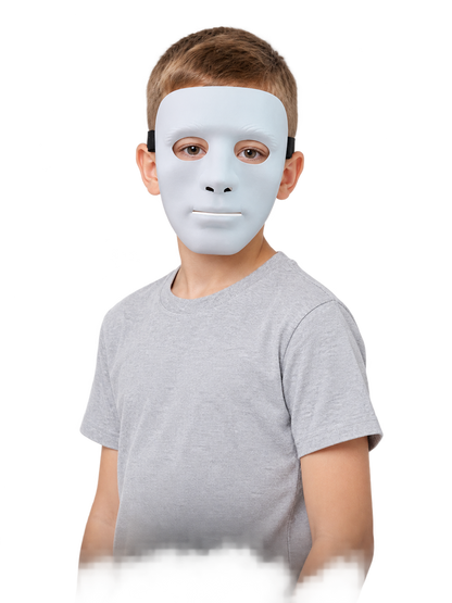 White Full-Face Carnival Mask with Cutouts