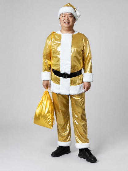 Gold New Year's Costume with White Trim