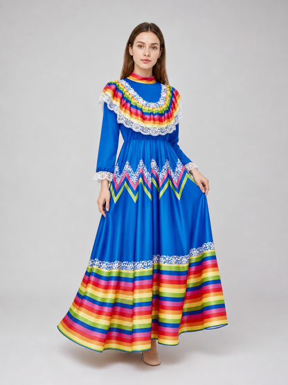 Mexican Stage Dress with a Full Skirt