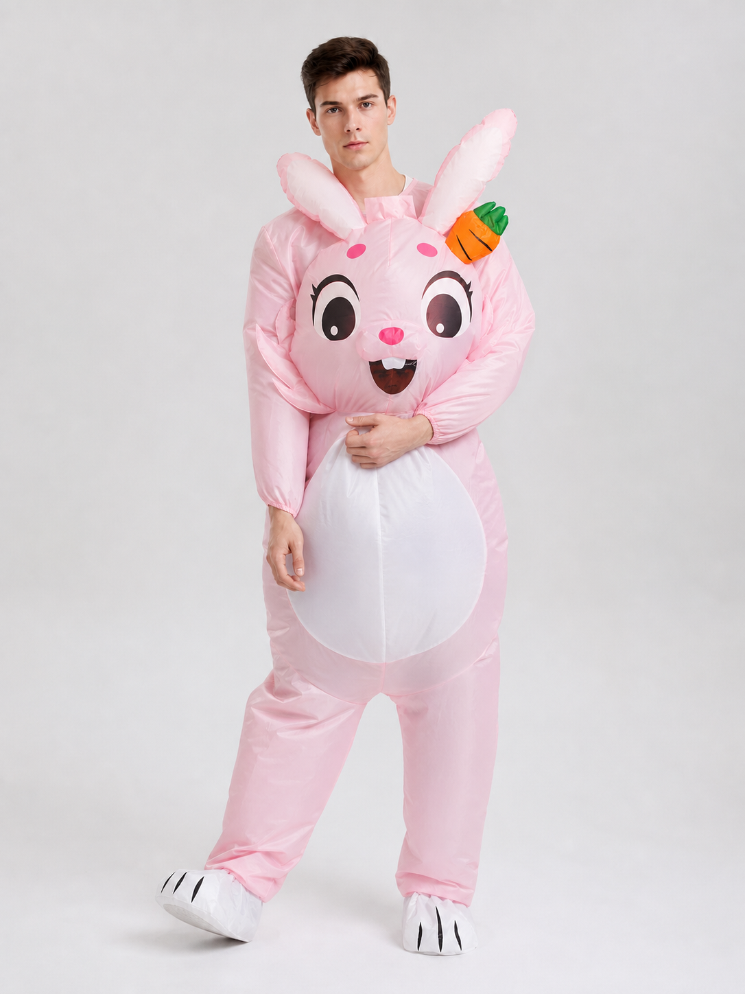 Inflatable Bunny Costume with Ears and a Carrot