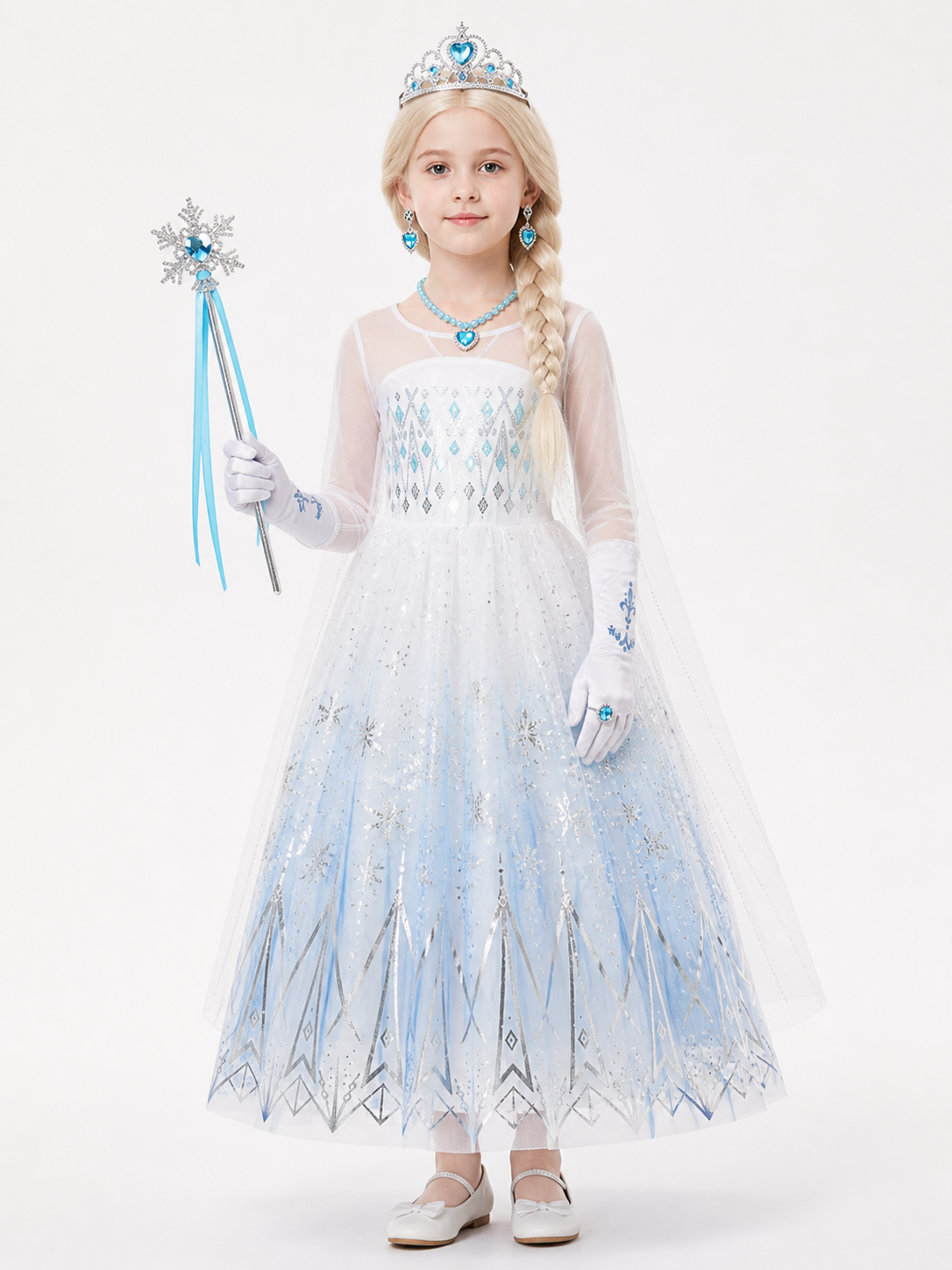 Halloween Snow Queen Costume on-model front view