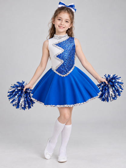 Kids' Sequin and Bow Dress for Performances and Dance