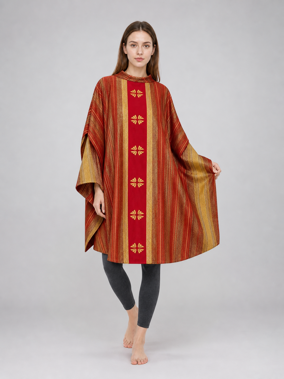 Medieval Cosplay Cloak with Gold Decoration
