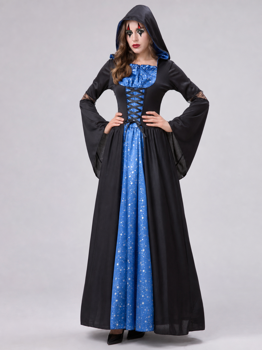 Costume with Hood, Lace-Up Details, and Stars