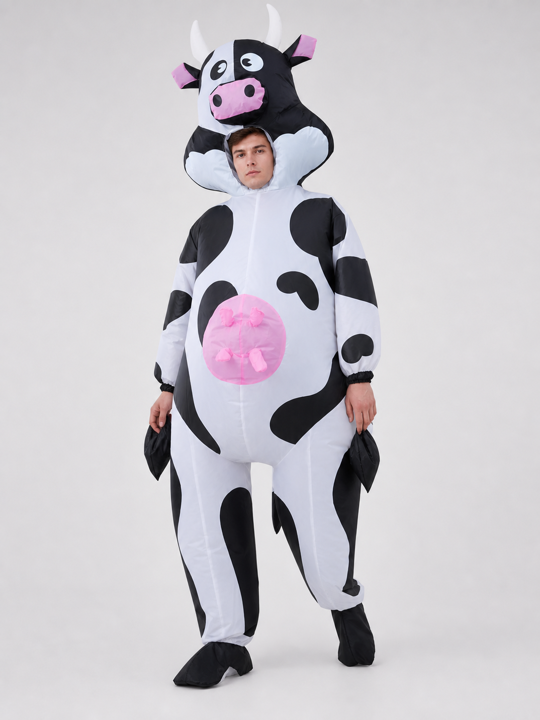 One-Piece Cow Costume with Hood for Halloween