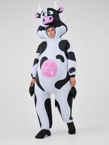 One-Piece Cow Costume with Hood for Halloween