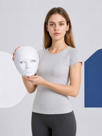 White Carnival Mask for Painting, Full Face