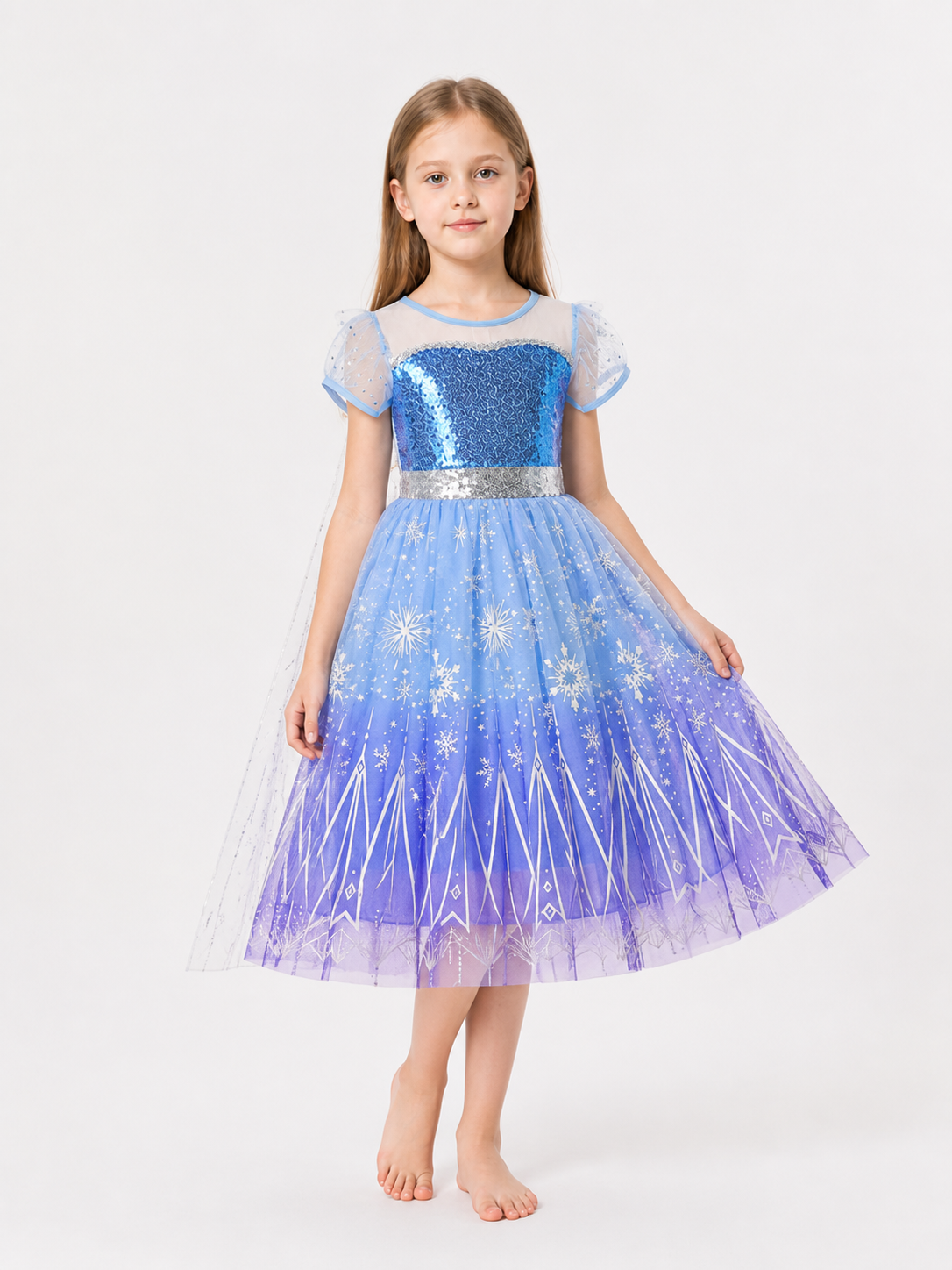 White and Blue Princess Costume for Halloween