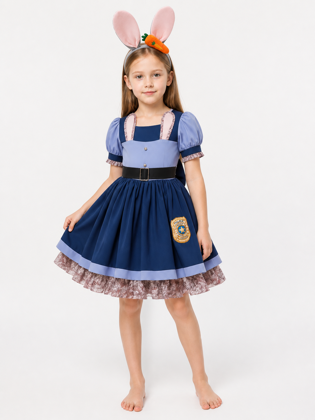 Blue Rabbit Costume for Halloween and Cosplay on-model front view