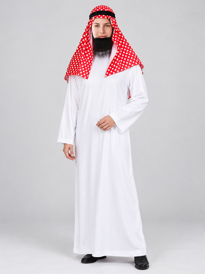 Arabic-Style Carnival Costume with Headscarf and Beard