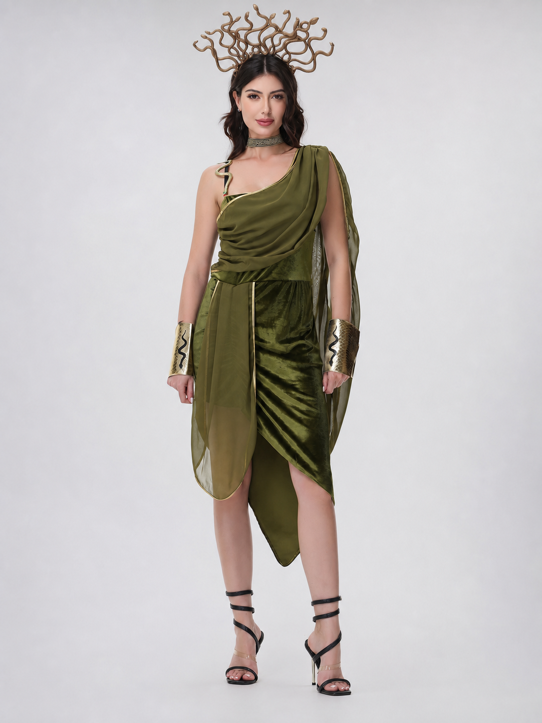 Cleopatra Cosplay Costume with Gold Décor