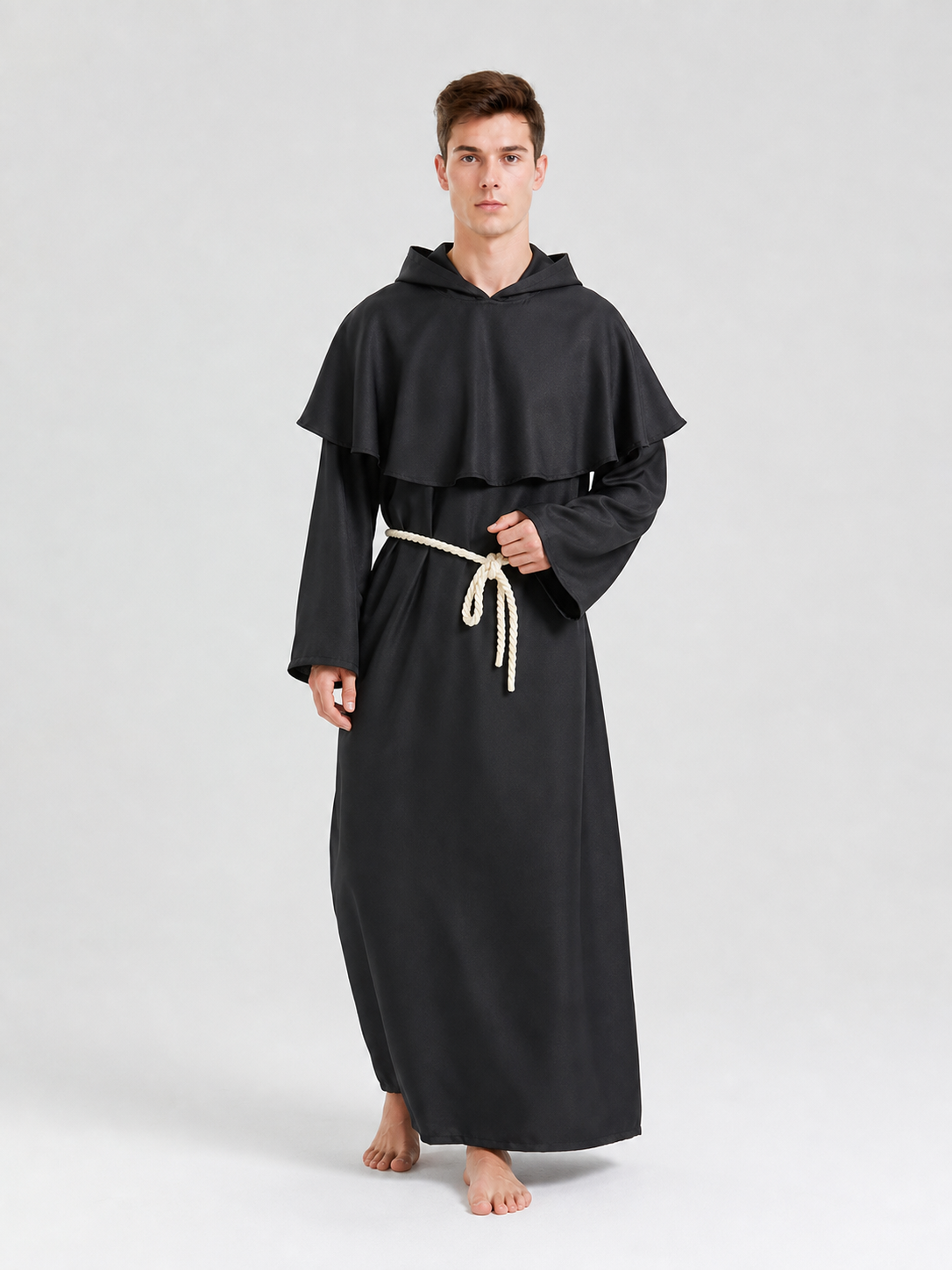 Hooded Medieval Monk Costume