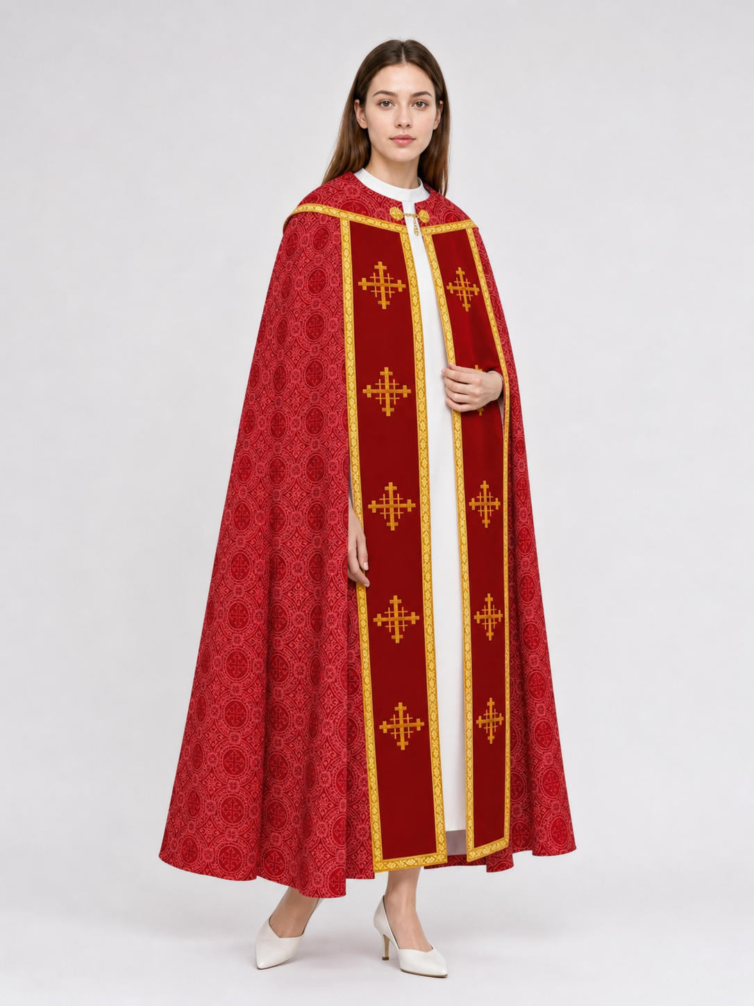 Ritual Cape with Crosses and Gold Trim