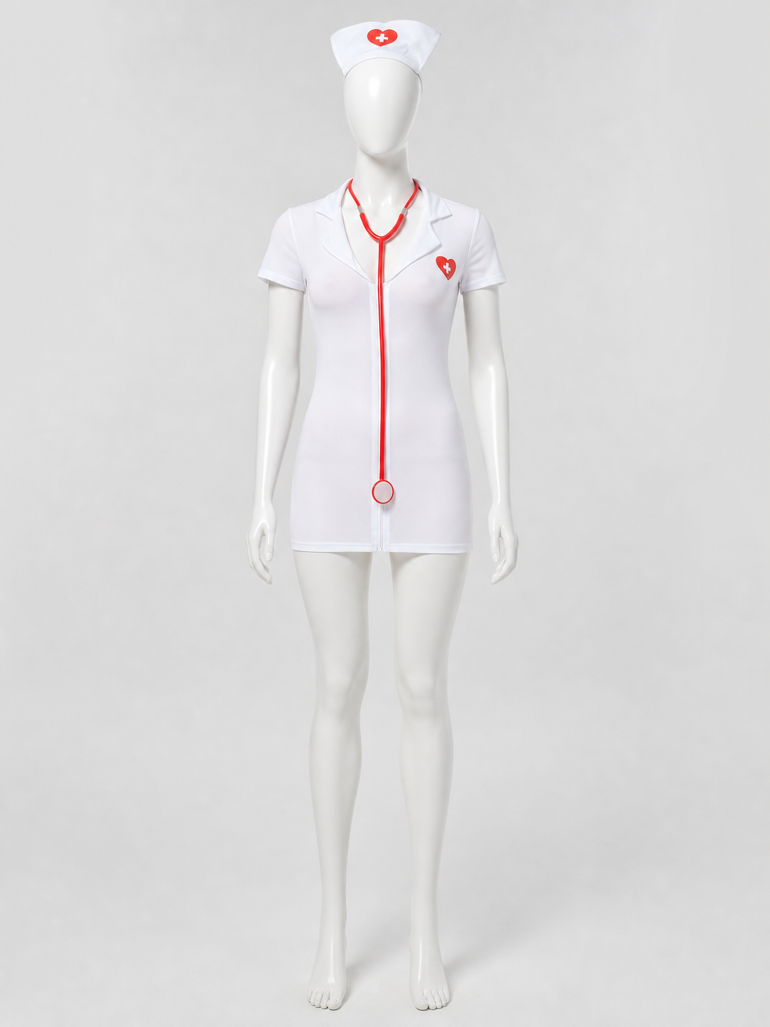 Healthcare Worker Costume for Cosplay, White with Red Cross