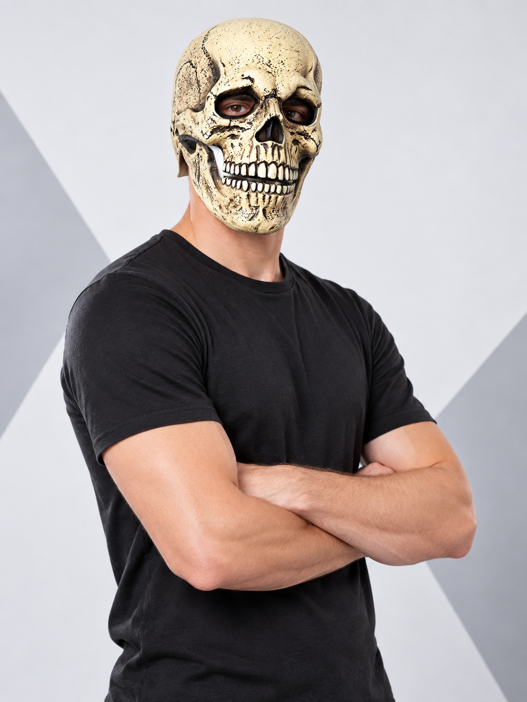 Yellow 3D Skull Mask with Eye Cutouts