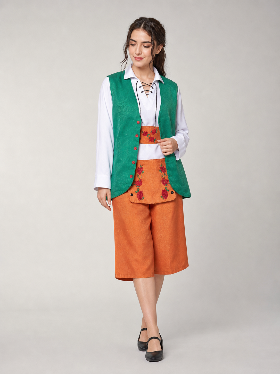 Bavarian-Style Carnival Costume with Hat