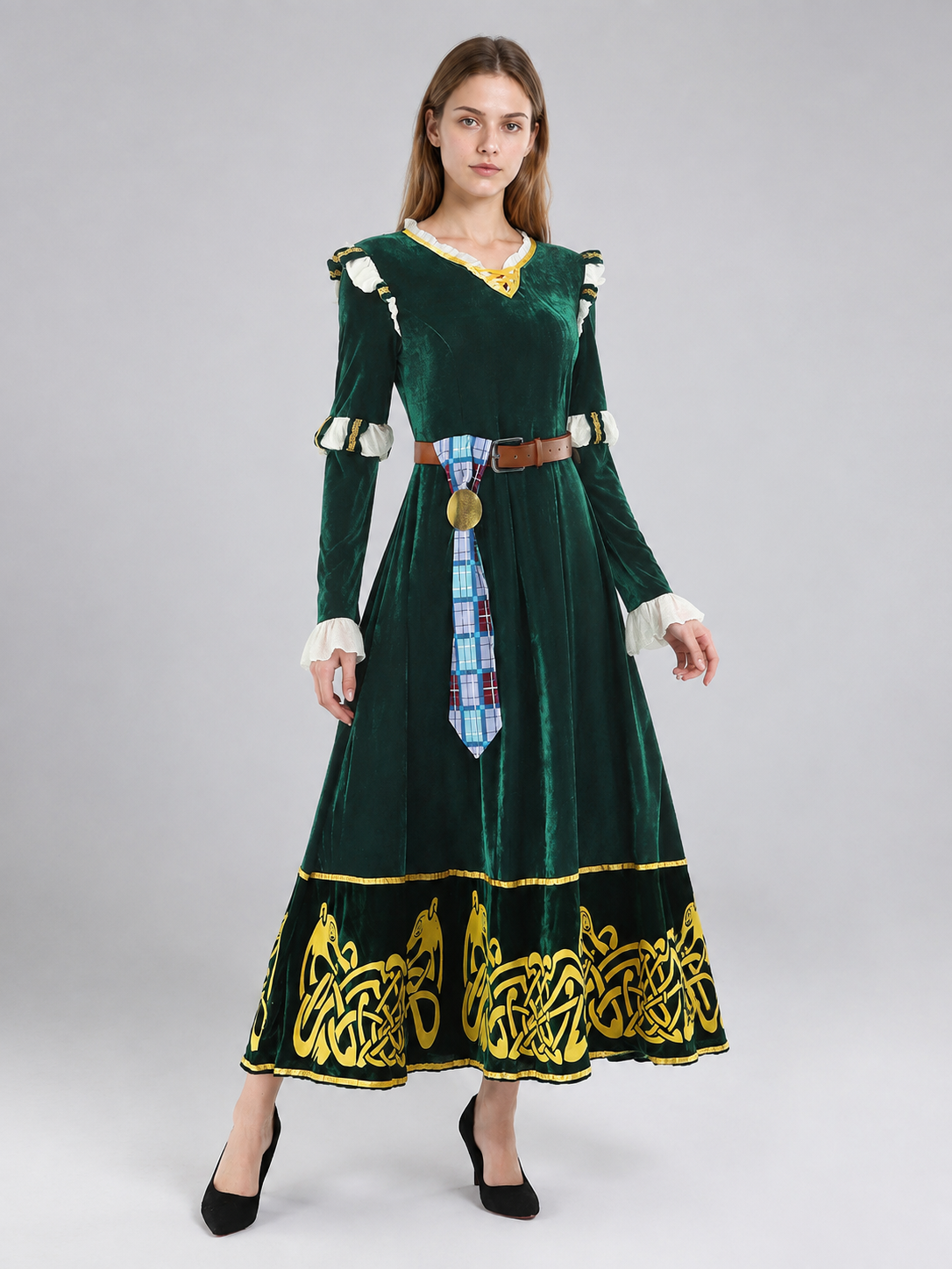 Costume Dress with Gold-Tone Trim and Belt Costume Dresses detail