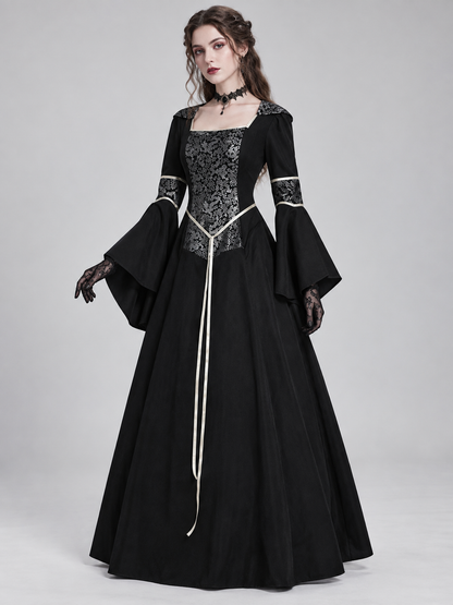 Medieval Gothic Dress with Long Sleeves