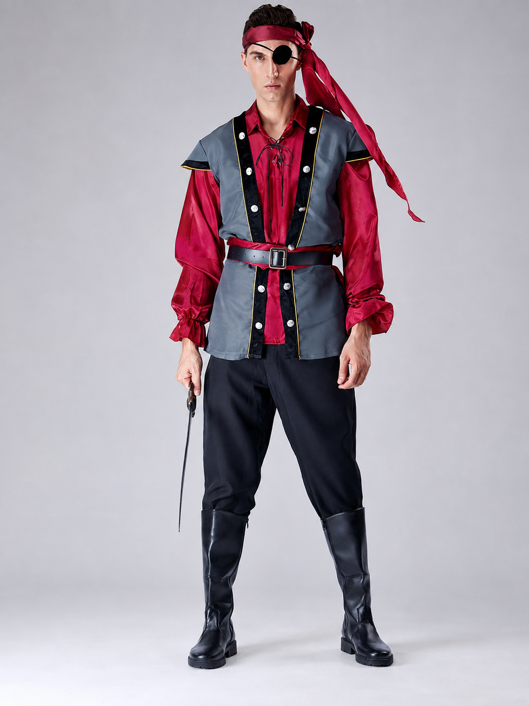 Pirate Costume for a Role-Playing Look with Vest and Belt