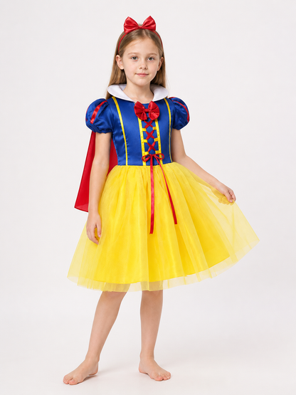 Princess Costume with Red Cape and Bow Costume Capes detail
