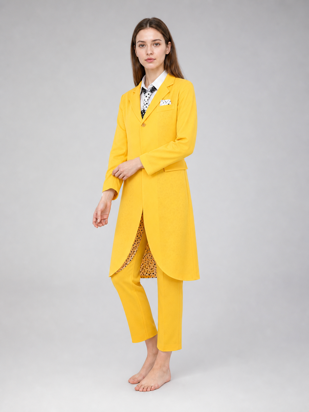 Costume with a Yellow Jacket and Hat