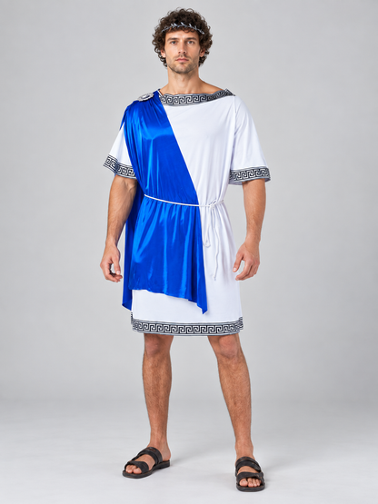 Ancient Roman Senator Costume with Blue Drape Costumes detail