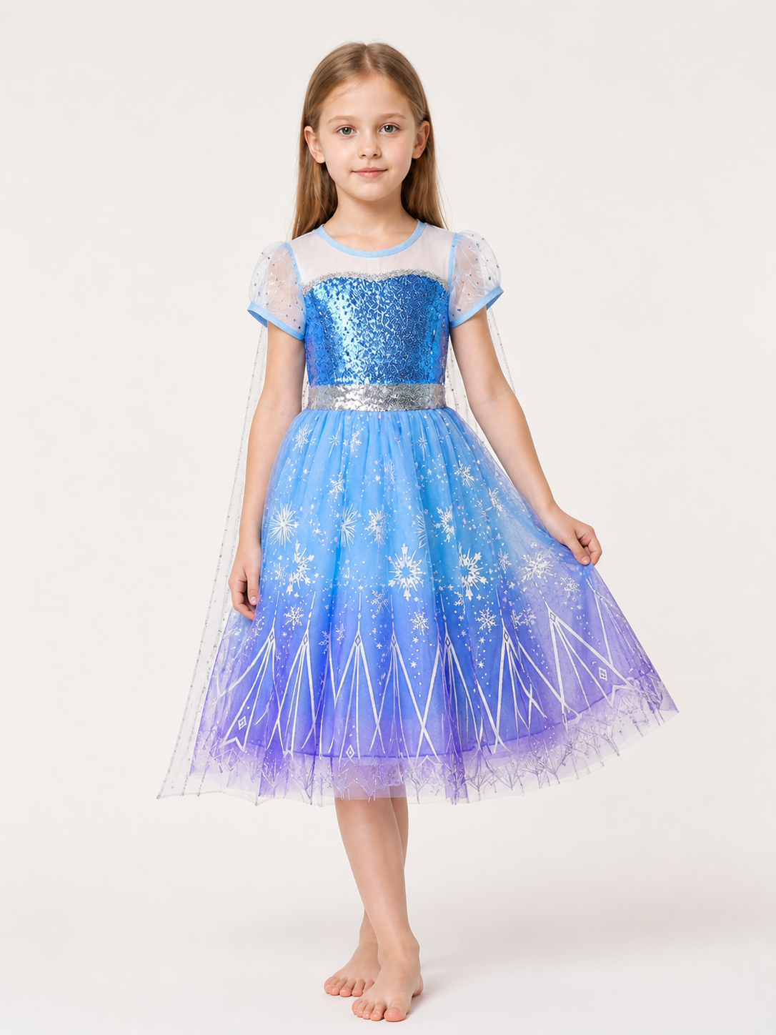 Princess Costume with Snowflakes for Halloween