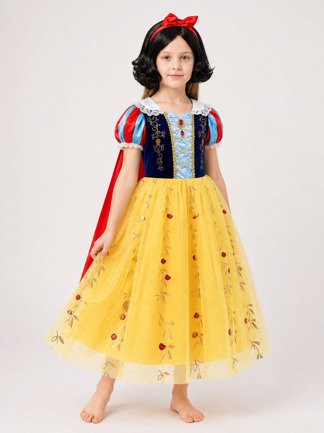 Princess Costume with Cape and Wig Costume Capes detail