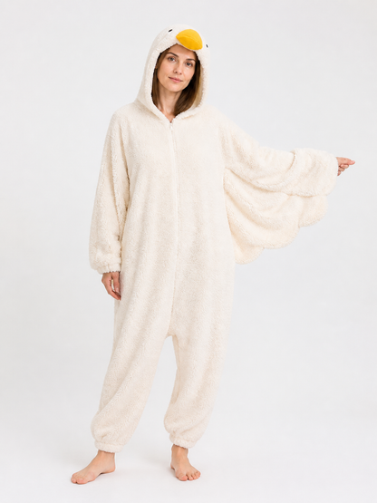 Plush White Goose Carnival Costume with Wings Costumes detail