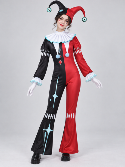 Black and Red Joker Cosplay Costume with Hat
