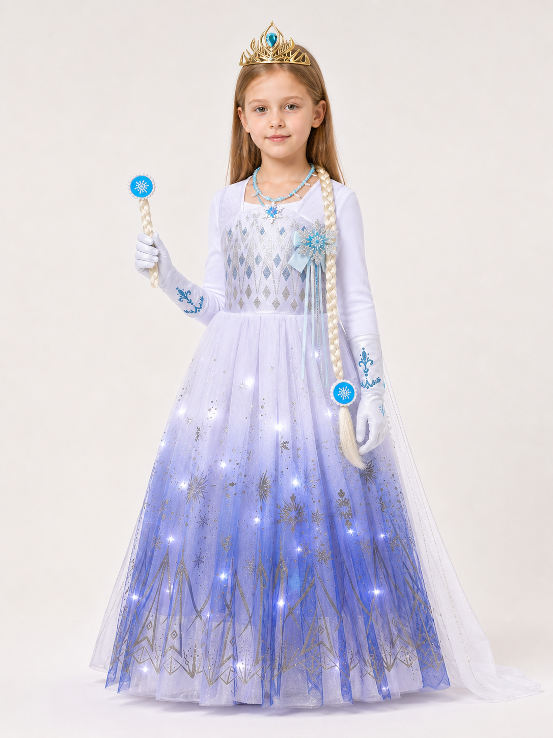 Snow Queen Costume with LED Lights Costumes detail