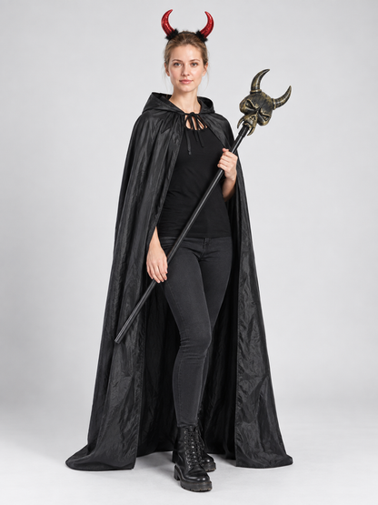 Costume set with cape, horns, and staff Costume Capes detail