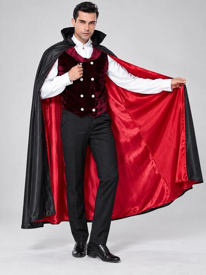 Vampire Costume: Cape, Vest, Shirt, Pants