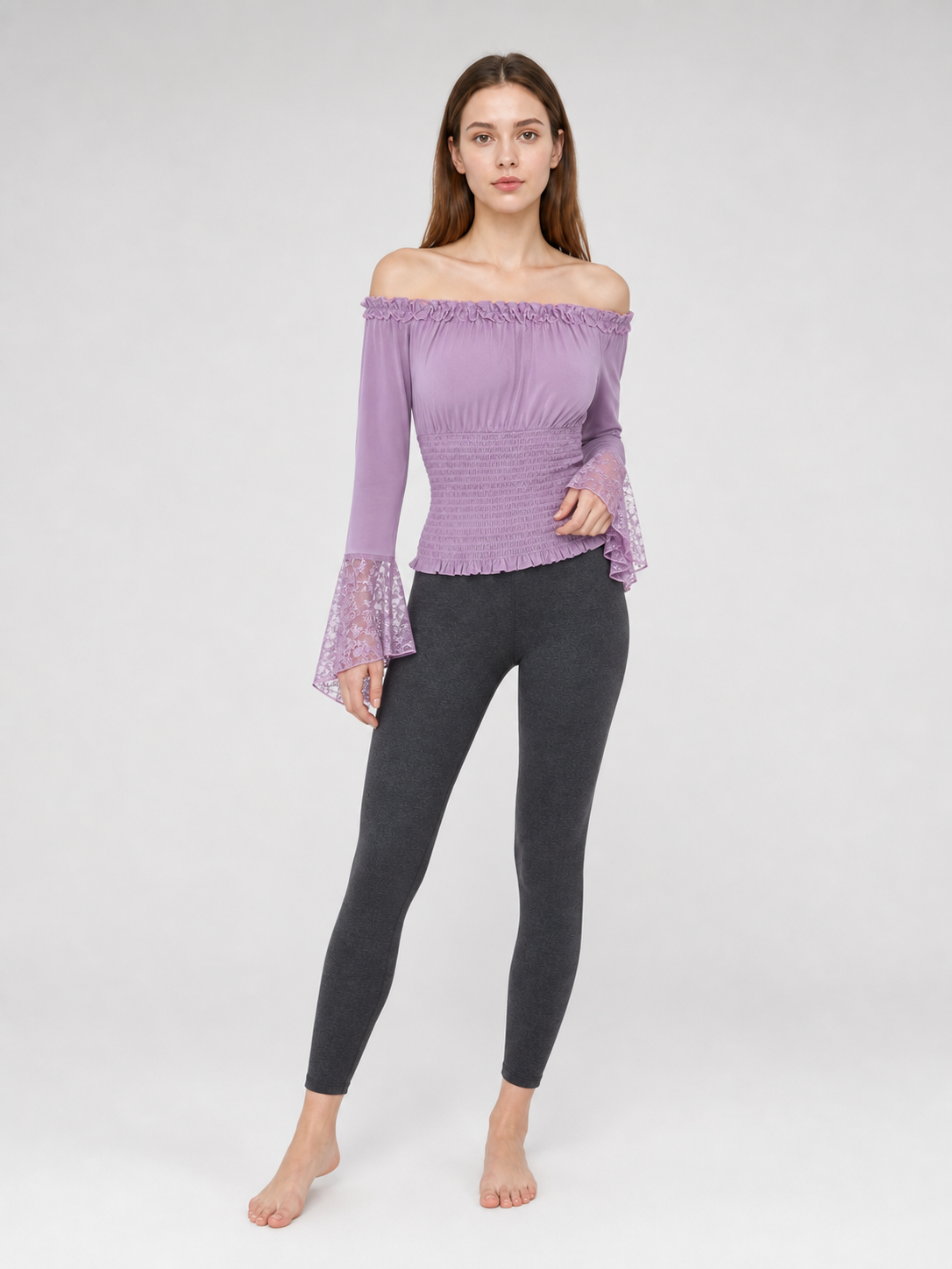 Off-Shoulder Long-Sleeve Top