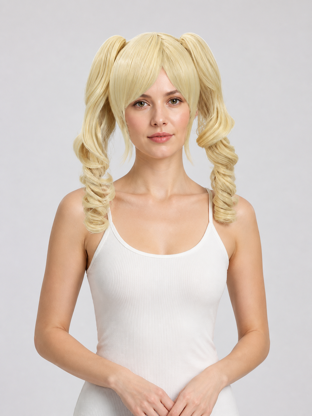 Carnival Wig, Light Golden with Two Ponytails Costume Wigs detail